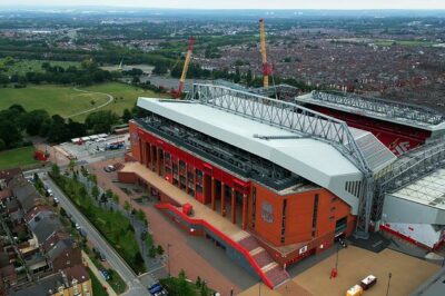 Aerial view of Anfield Stadium