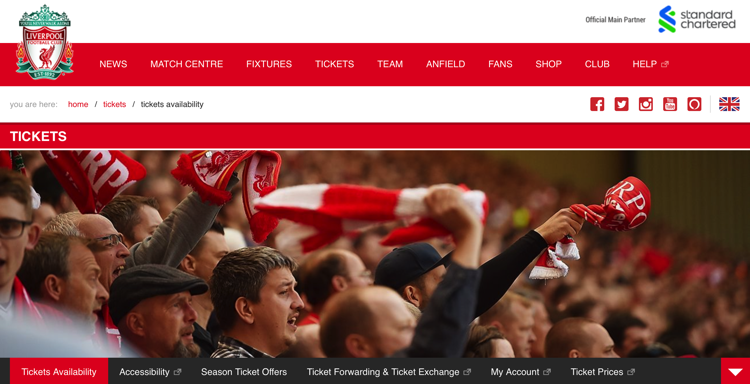 LFC official tickets screenshot